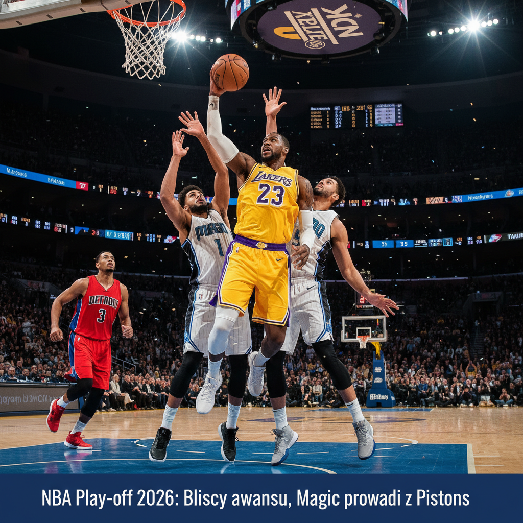 NBA Play-off 2026: Lakers bliscy awansu, Magic prowadzi z Pistons