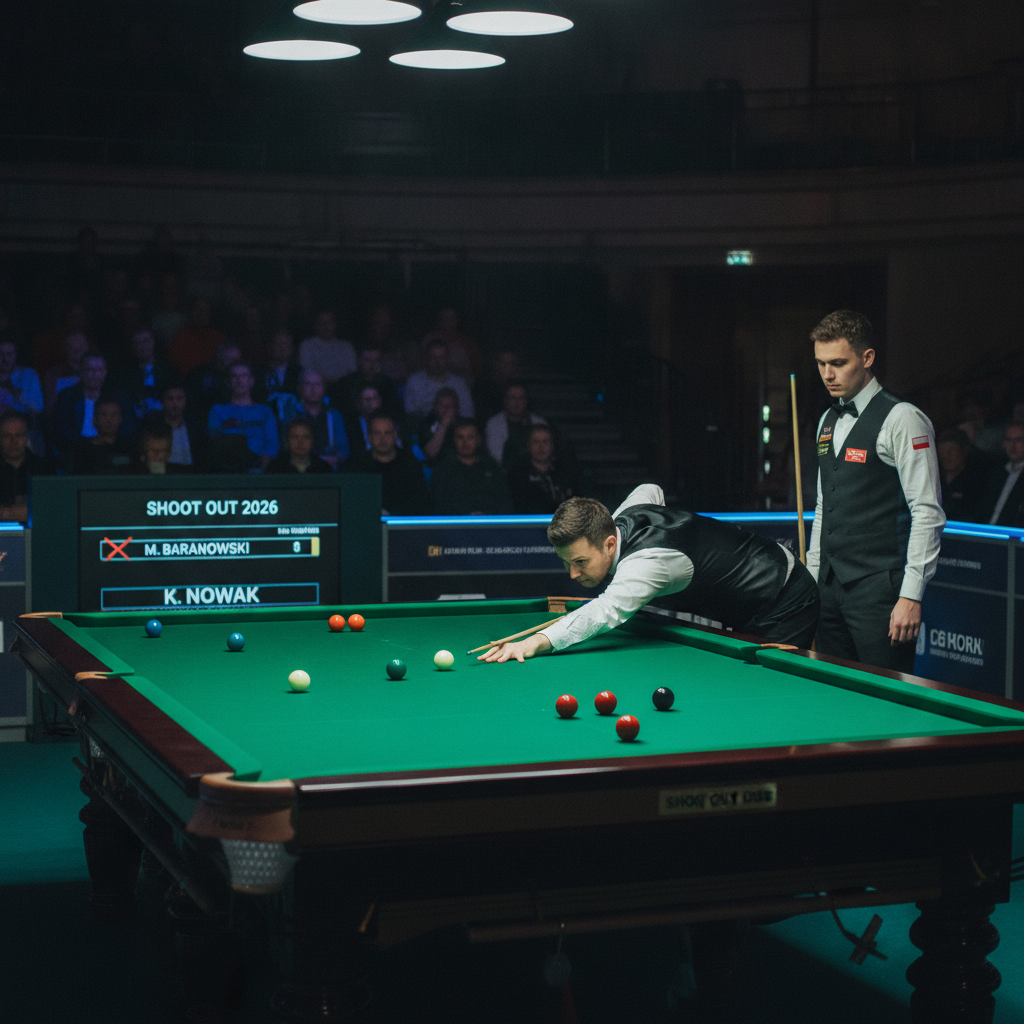 Snooker bilardowy: Mateusz Baranowski odpada, ale polski talent rośnie w turnieju Shoot Out 2026